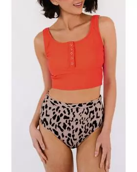 Azura Exchange High Waist Bikini Bottom M леопардовый