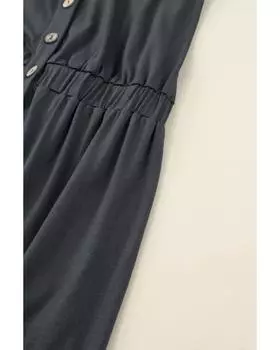 Azura Exchange Платье с высокой талией и длинными рукавами XL серый