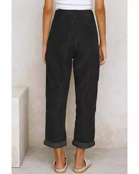 Azura Exchange Брюки прямого кроя с высокой талией 10 US чёрный