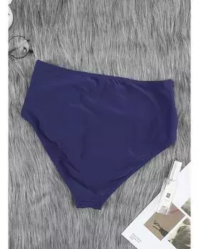 Azura Exchange High Waist Swim Bottoms with Hollow-out Sides S синий