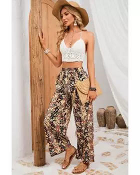 Azura Exchange High Waist Wide Leg Pants L чёрный