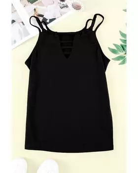 Azura Exchange Hollow-out Tank Top S чёрный