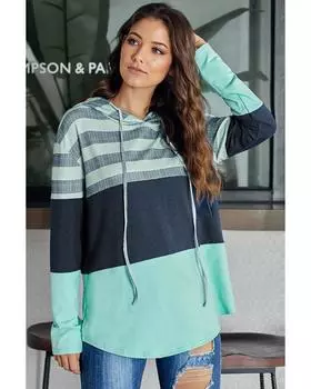 Azura Exchange Hoodie with Color Block Design L зелёный