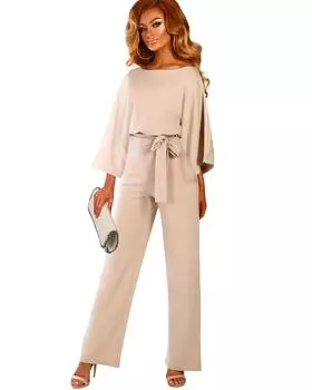 Azura Exchange Элегантный черный комбинезон XL абрикосовый