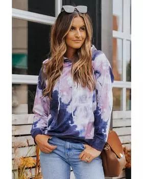 Azura Exchange Kangaroo Pocket Tie-dye Hoodie L разноцветный
