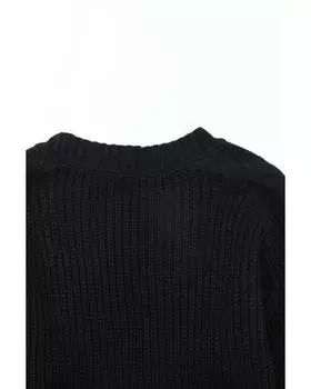 Azura Exchange Кардиган с длинными рукавами и косами S чёрный