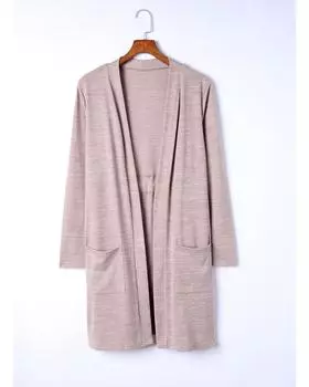 Azura Exchange Кардиган с открытым передом и карманами L розовый