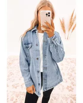 Azura Exchange Карманный клапан с кислотной стиркой XL небесно-голубой