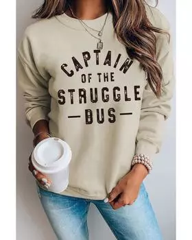 Azura Exchange Свитшот цвета хаки с рисунком S хаки