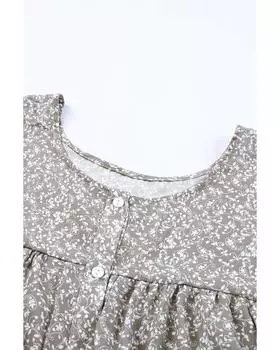 Azura Exchange Блузка с рукавами-кимоно и сборками 2XL зелёный