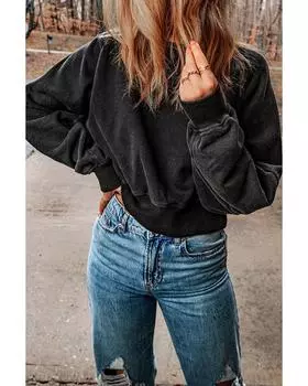 Azura Exchange Кислотная стирка толстовка с открытой спиной XL чёрный