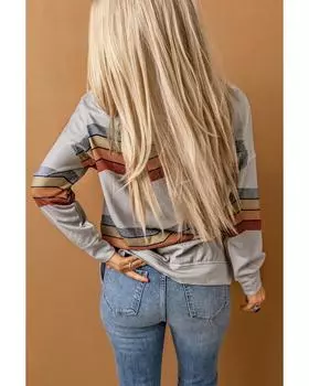 Azura Exchange Классический свитшот с цветными блоками 2XL серый