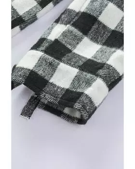 Azura Exchange Клетчатая куртка с бахромой M чёрный