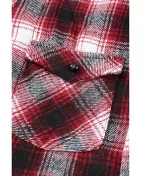 Azura Exchange Клетчатая куртка с карманами на пуговицах L красный