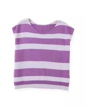 Azura Exchange Knit Striped Box Fit Sweater Vest L фиолетовый