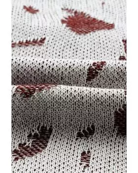 Azura Exchange Вязаный свитер с разрезами по бокам L леопардовый