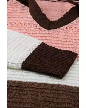 Azura Exchange Вязаная толстовка с капюшоном для пляжного костра 3XL коричневый