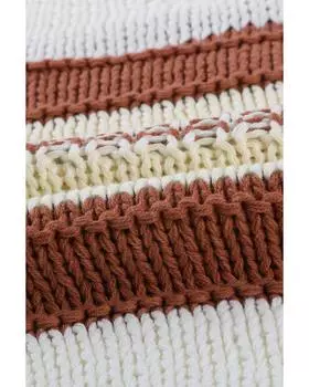 Azura Exchange Вязаный свитер с рукавами-фонариками 2XL красный