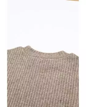 Azura Exchange комплект из трикотажного топа с длинными рукавами и брюк L коричневый