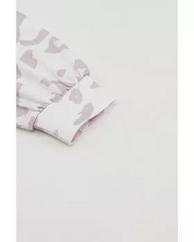 Azura Exchange Контрастные полосы пэчворк рукава-фонарики трикотажный топ L леопардовый