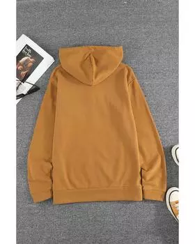 Azura Exchange Коричневая куртка с капюшоном на молнии и карманом на завязках M коричневый