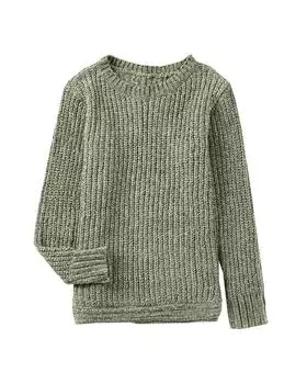 Azura Exchange Круглый низ вязаный свитер с косами S зелёный