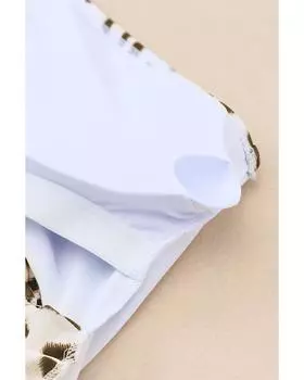 Azura Exchange Купальник с вырезом на одно плечо S леопардовый