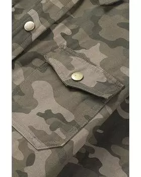 Azura Exchange Куртка с камуфляжным принтом на пуговицах и множеством карманов S зелёный