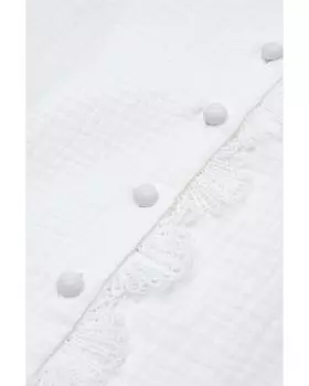 Azura Exchange Текстурированная блузка с отделкой из кружева крючком XL белый