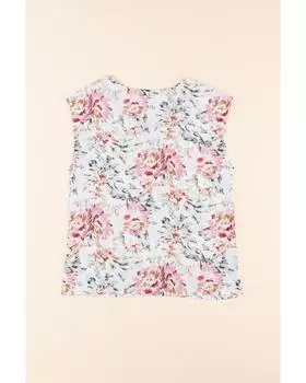 Azura Exchange Lace Splicing Sleeveless Blouse XL розовый