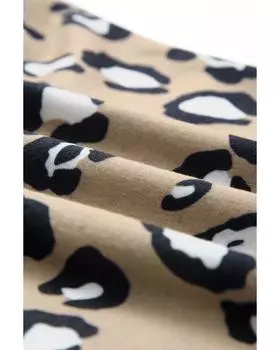 Azura Exchange Топ с V-образным вырезом и кружевной отделкой S леопардовый