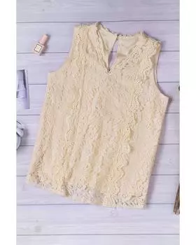 Azura Exchange Lace V Neck Tank Top 2XL хаки