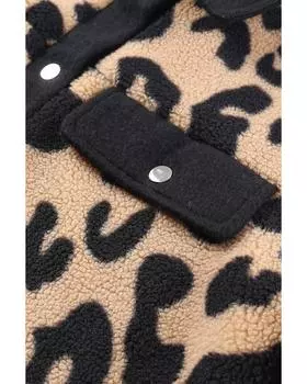 Плюшевая куртка Azura Exchange Leopard с контрастной отделкой M чёрный