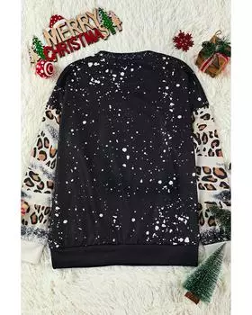 Azura Exchange Leopard Insert Bleached Sweatshirt L чёрный