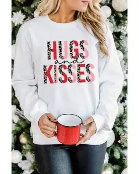 Azura Exchange Leopard Long Sleeve Sweatshirt XL белый