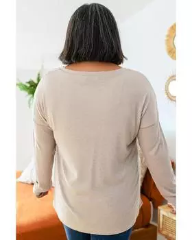 Azura Exchange Leopard Patchwork Mix Knit Long Sleeve Top 2X серый