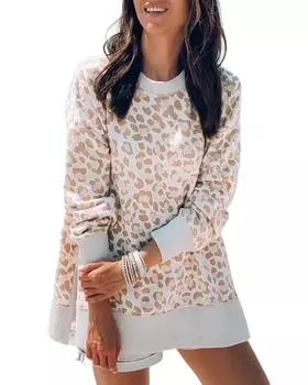 Azura Exchange Leopard Print Loose Fit Sweatshirt S леопардовый
