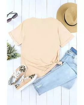 Azura Exchange Leopard Print Short Sleeve Graphic T-Shirt L хаки