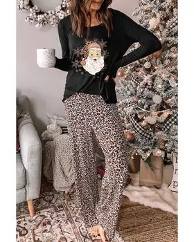 Azura Exchange Leopard Print Two Piece Lounge Set S леопардовый