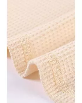 Azura Exchange Топ из вафельной вязки с леопардовым принтом и оборками на рукавах S хаки