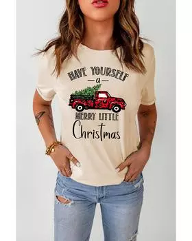 Azura Exchange Leopard Truck Print Graphic T-Shirt XL хаки