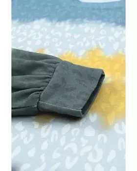 Azura Exchange Леопардовый тай-дай цветной блок пуловер свитшот L разноцветный