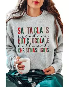 Azura Exchange Letter Graphic Print Pullover Sweatshirt M серый