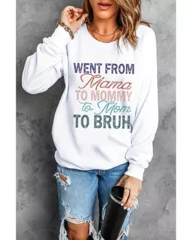 Azura Exchange Letters Print Long Sleeve Sweatshirt L белый