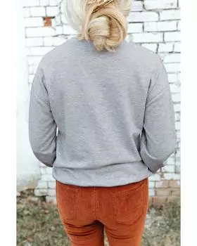 Azura Exchange Lightning Leopard Print Long Sleeve Sweatshirt XL серый