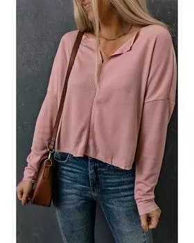 Azura Exchange Lightweight Knit Crop Top S розовый