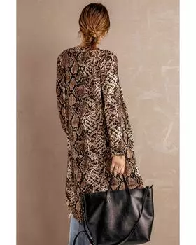 Azura Exchange Длинный кардиган со змеиным принтом S разноцветный