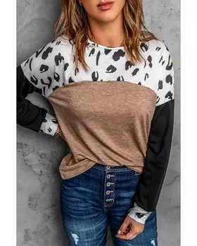 Azura Exchange Long Sleeve Colorblock Top XL розовый