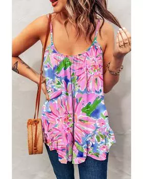 Azura Exchange Loose Fit Spaghetti Strap Tank Top L розовый