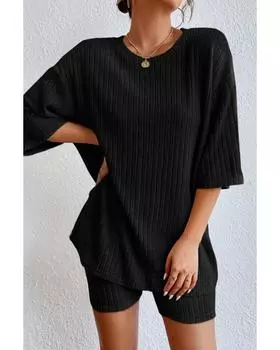 Azura Exchange Loose Fit Two Piece Lounge Set M чёрный